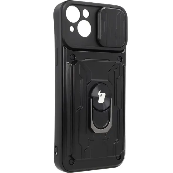 Bizon Case Camshield Card Slot Ring Apple iPhone 14 Plus black