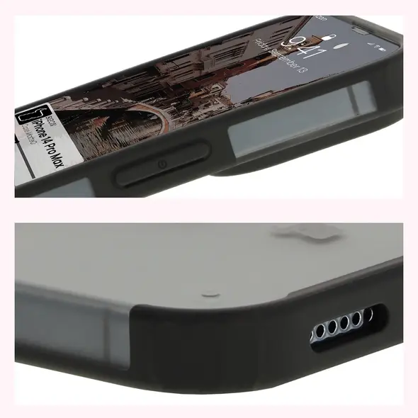 Bizon Case MatteO Apple iPhone 14 Pro Max transparent with black frame