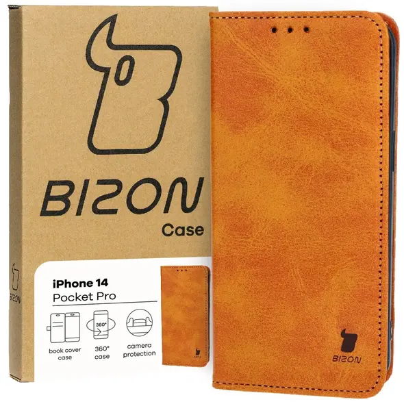 Bizon Case Pocket Pro Apple iPhone 14 brown