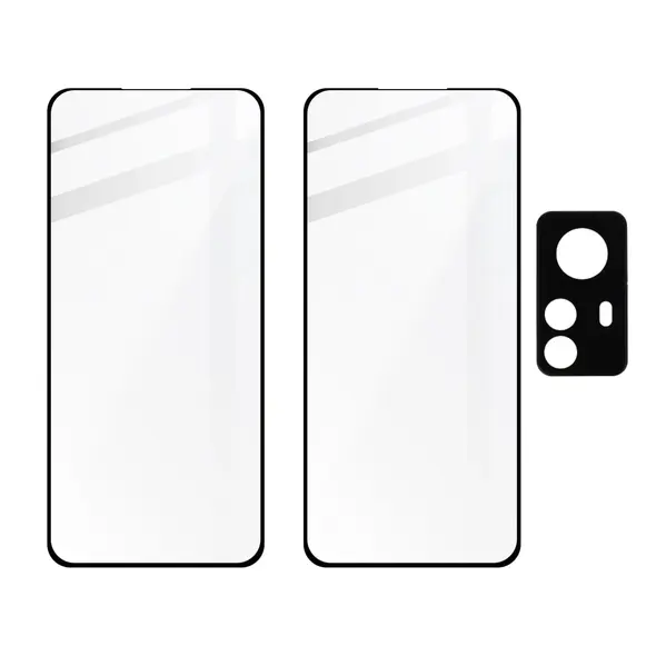 Bizon Glass Edge 3D tempered glass - [2 PACK] + lens protection Xiaomi 12 Pro black