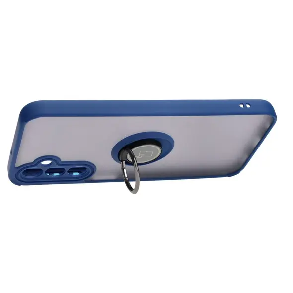 Bizon Case Hybrid Ring Samsung Galaxy A24 4G smoky with a navy blue frame