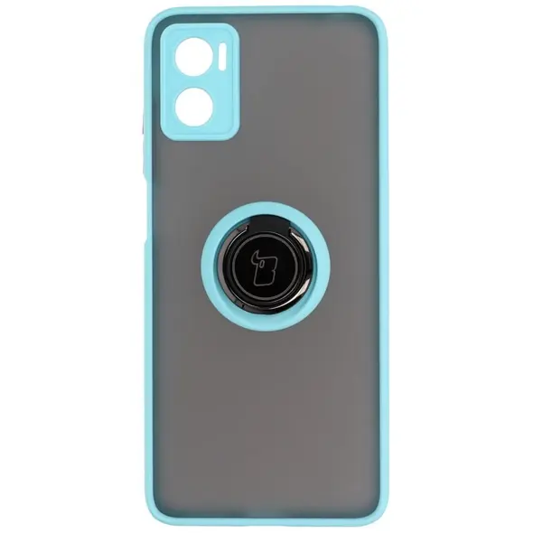 Bizon Case Hybrid Ring Motorola Moto E22 / E22i smoky with a light blue frame