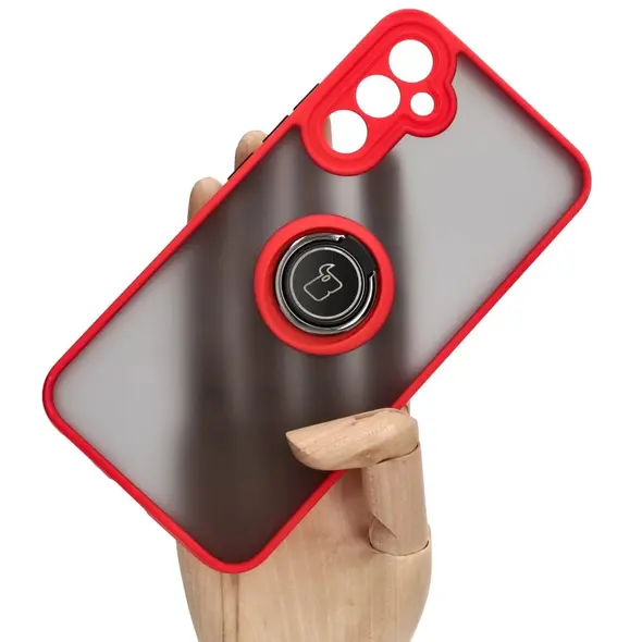 Bizon Case Hybrid Ring Samsung Galaxy A34 5G smoky with a red frame