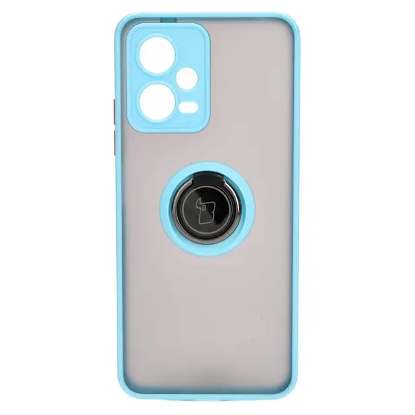 Bizon Case Hybrid Ring Xiaomi Poco X5 / Redmi Note 12 5G smoky with a light blue frame