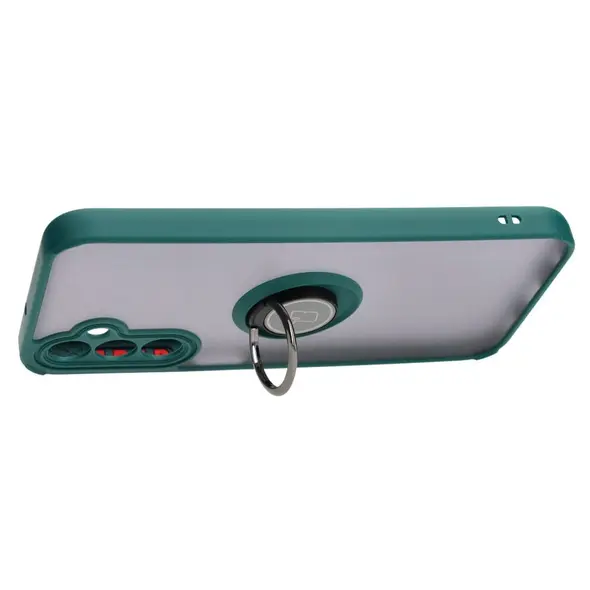 Bizon Case Hybrid Ring Samsung Galaxy A24 4G smoky with a dark green frame