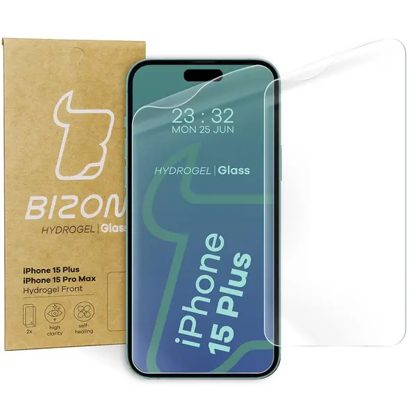 Bizon Glass Hydrogel Front Apple iPhone 15 Plus / 15 Pro Max [2 PACK]