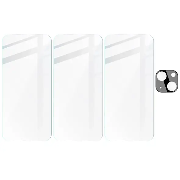 BIZON Clear 3x screen glass + camera glass Apple iPhone 15