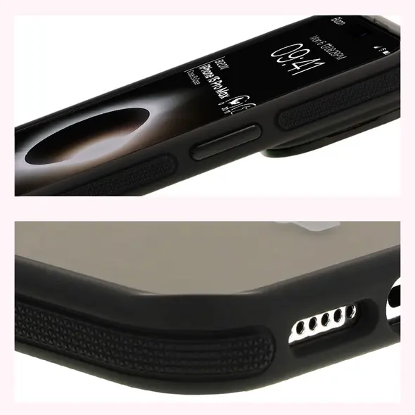 Bizon Case Eclipse Apple iPhone 15 Pro Max smoky with a black frame