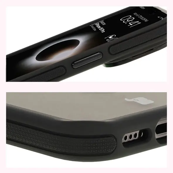 Bizon Case Eclipse Apple iPhone 15 Pro smoky with a black frame
