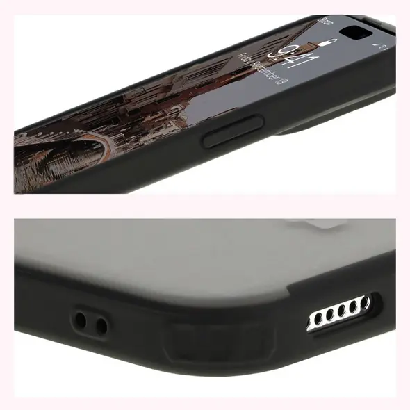 Bizon Case MatteO Apple iPhone 15 Pro Max transparent with black frame