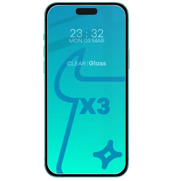 BIZON Clear 3x screen glass + camera glass Apple iPhone 15
