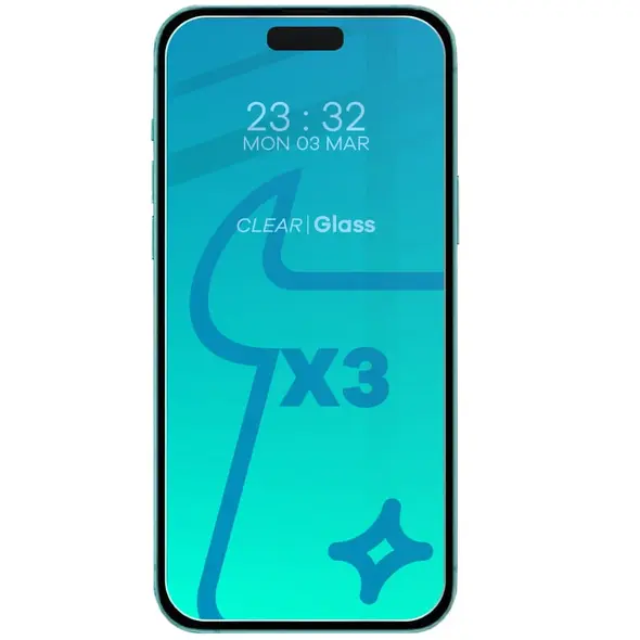 BIZON Clear 3x screen glass + camera glass Apple iPhone 15 Pro