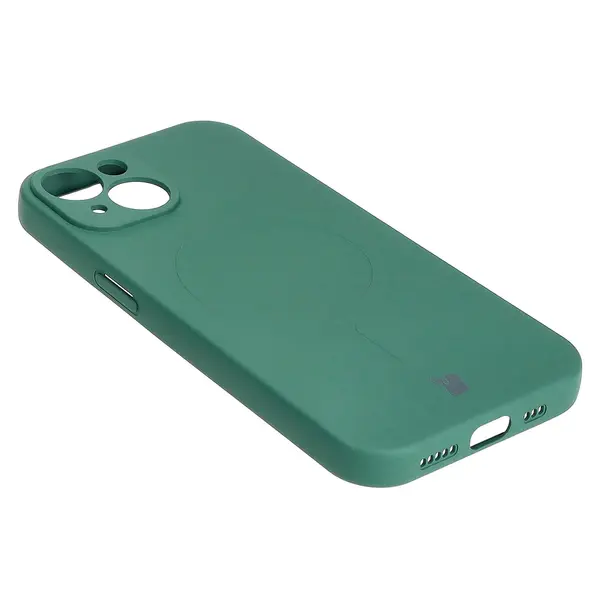 Bizon Case Silicone Magnetic Apple iPhone 15 dark green