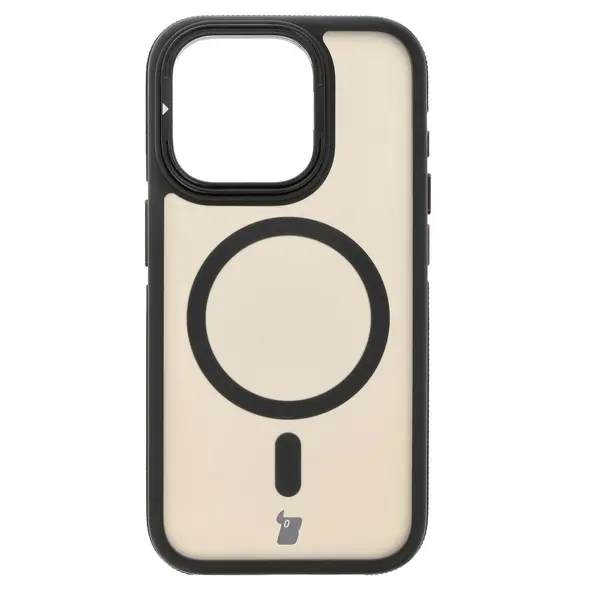 Bizon Case Eclipse Apple iPhone 15 Pro smoky with a black frame