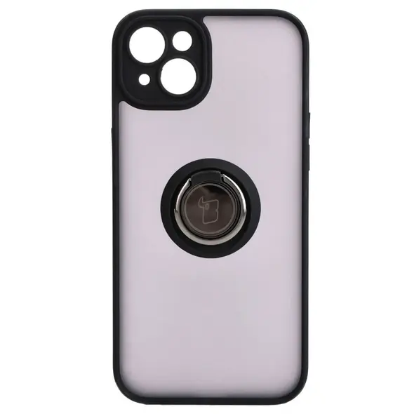 Bizon Case Hybrid Ring Apple iPhone 15 Plus smoky with a black frame