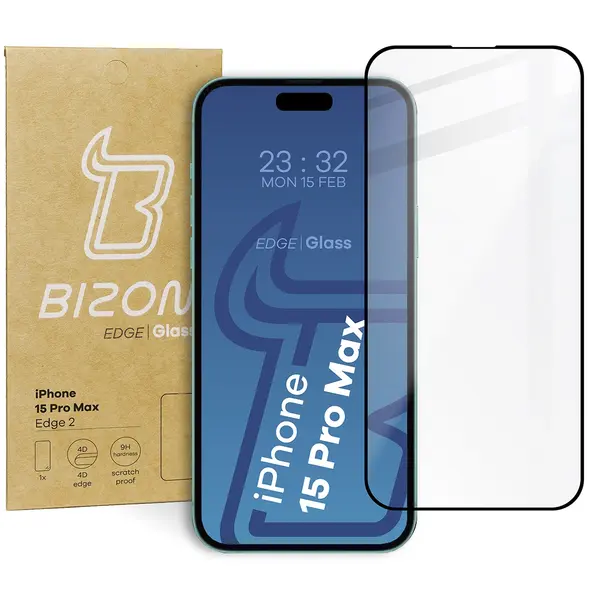 Bizon Glass Edge 2 Apple iPhone 15 Pro Max black