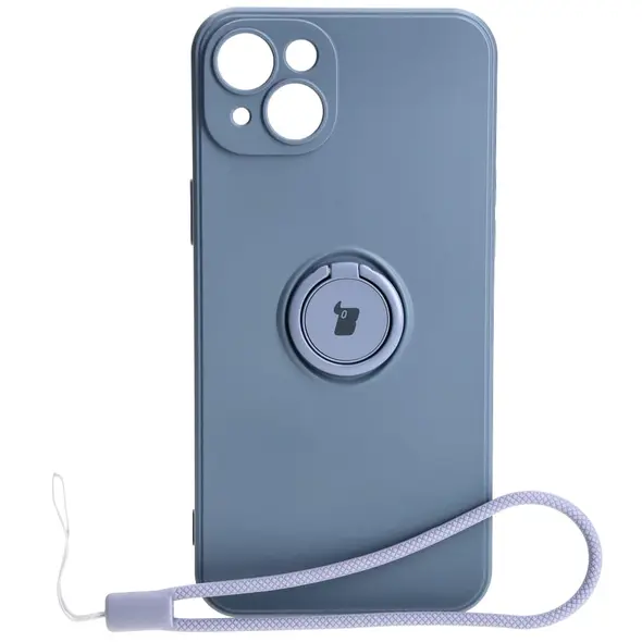 Bizon Case Silicone Ring Sq Apple iPhone 15 Plus grey