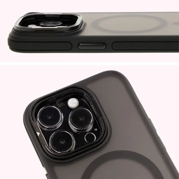 Bizon Case Eclipse Apple iPhone 15 Pro smoky with a black frame