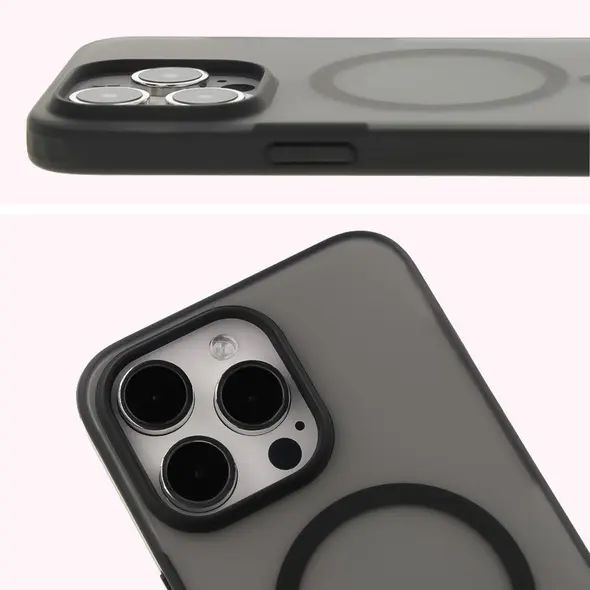 Bizon Case MatteO Apple iPhone 15 Pro Max transparent with black frame