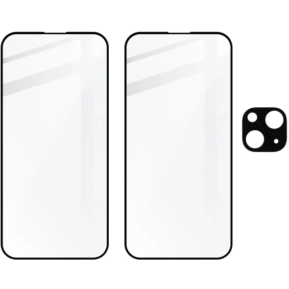BIZON Edge 2x screen glass + camera glass Apple iPhone 15 Plus