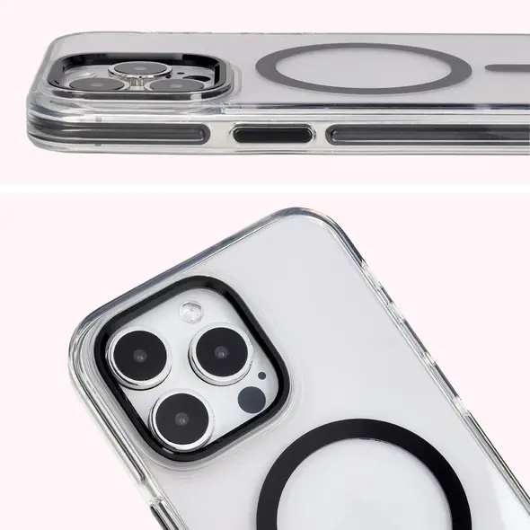 Bizon Case Marco Apple iPhone 15 Pro Max clear with black frame