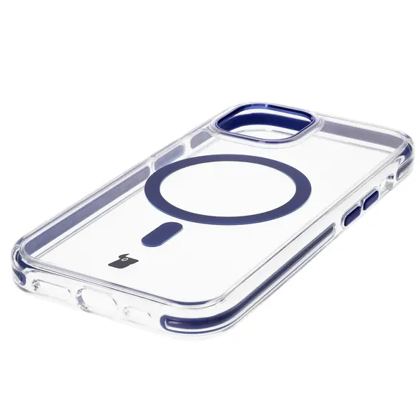 Bizon Case Marco Apple iPhone 15 clear with blue frame