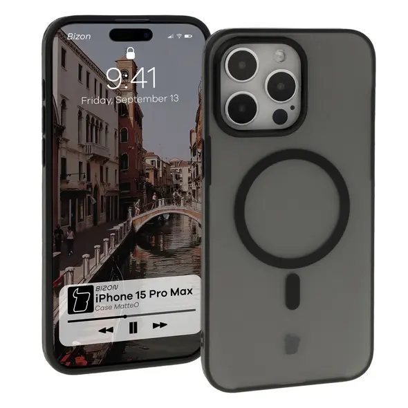 Bizon Case MatteO Apple iPhone 15 transparent with black frame