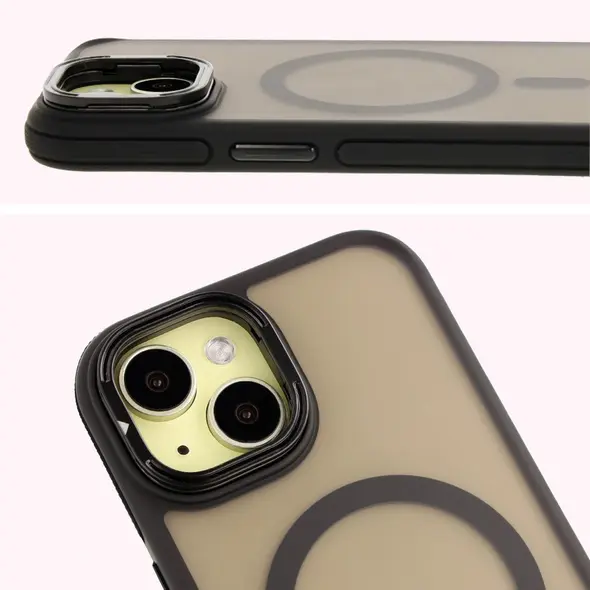 Bizon Case Eclipse Apple iPhone 15 smoky with a black frame