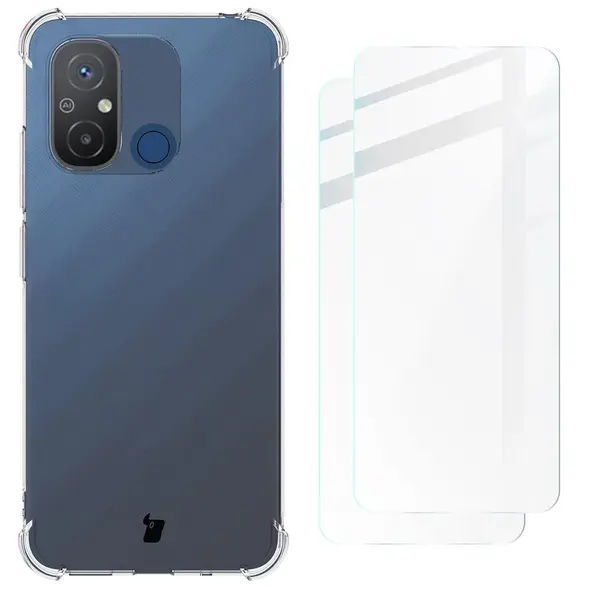 Bizon Case Clear Pack case + 2x screen glass Xiaomi Redmi 12C clear