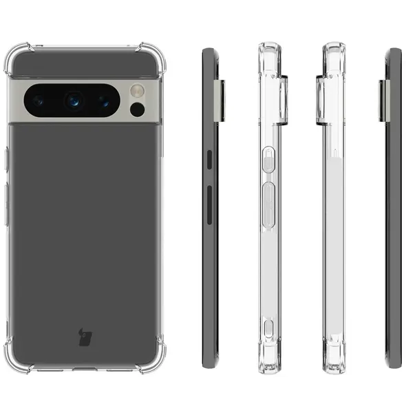 Bizon Case Clear Pack case + 2x screen glass Google Pixel 8 Pro clear
