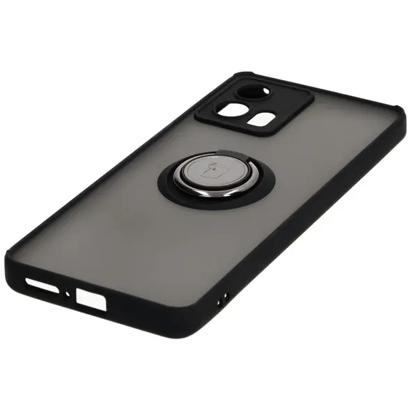Bizon Case Hybrid Ring Motorola Edge 30 Fusion smoky with a black frame