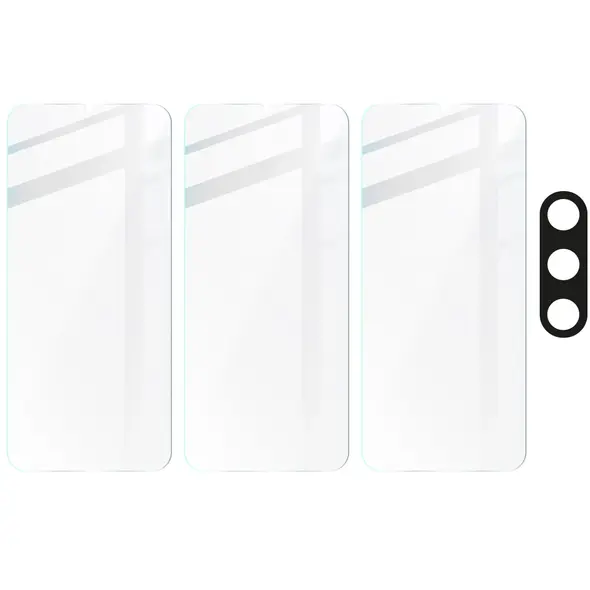 BIZON Clear 3x screen glass + camera glass Samsung Galaxy A15 4G/5G