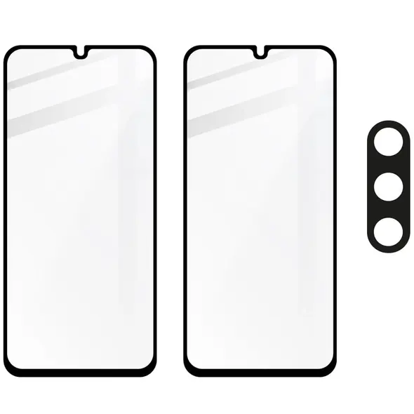 BIZON Edge 2x screen glass + camera glass Samsung Galaxy A15 4G/5G