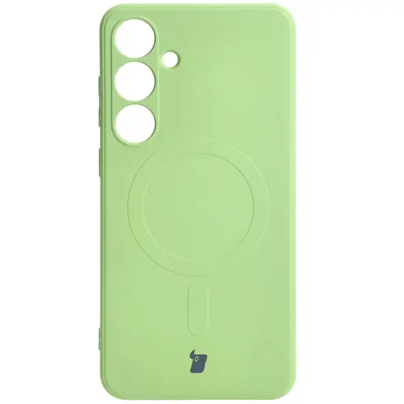 Bizon Case Silicone Magnetic Sq Samsung Galaxy S24 Plus light green