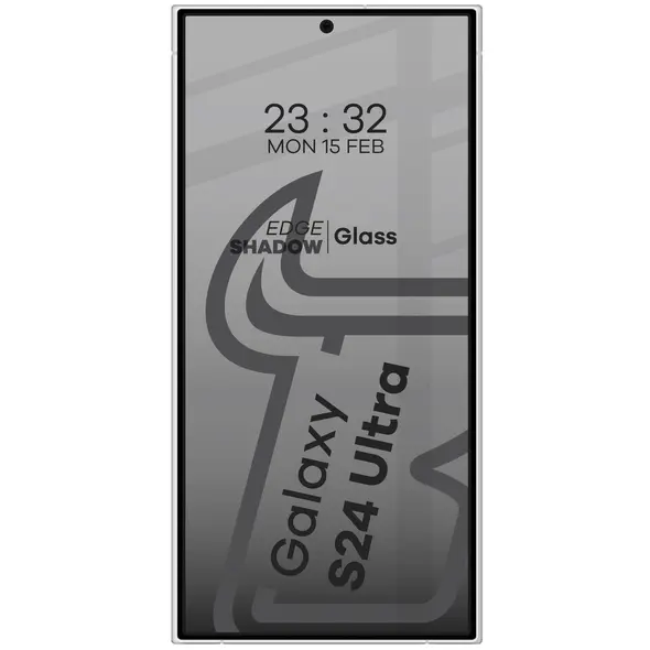 Bizon Glass Edge Shadow Samsung Galaxy S24 Ultra tinted with a black frame