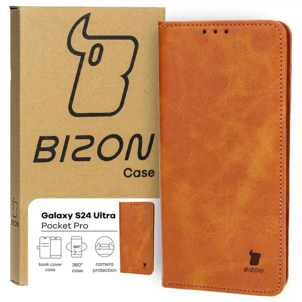 Bizon Case Pocket Pro Samsung Galaxy S24 Ultra brown
