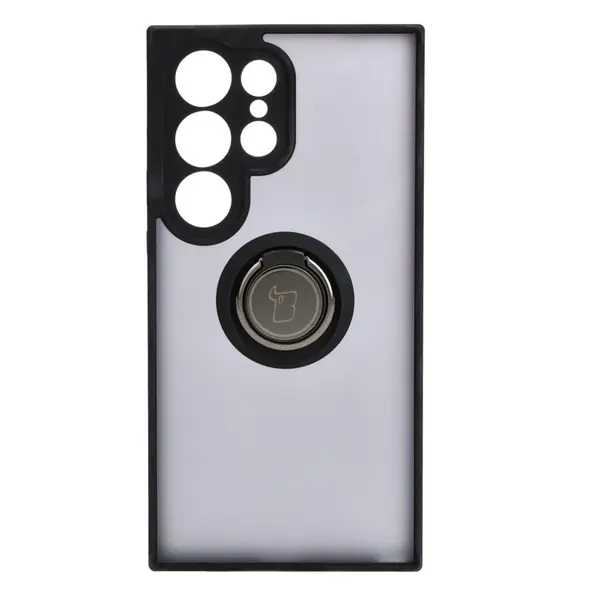 Bizon Case Hybrid Ring Samsung Galaxy S24 Ultra smoky with a black frame