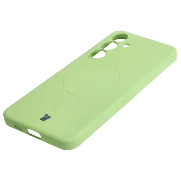 Bizon Case Silicone Magnetic Sq Samsung Galaxy S24 Plus light green