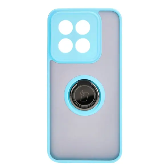Bizon Case Hybrid Ring Xiaomi 14 smoky with a light blue frame