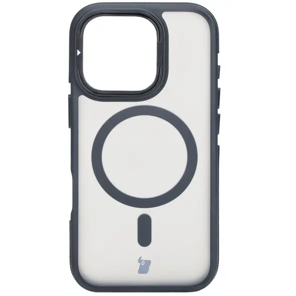 Bizon Case Eclipse Apple iPhone 16 Pro smoky with a black frame
