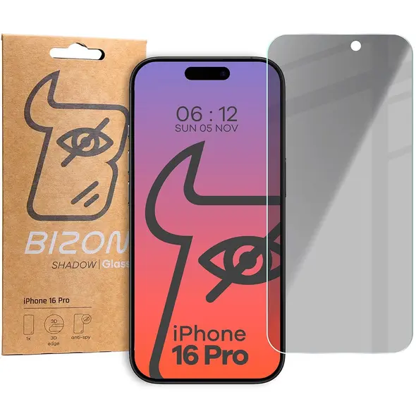 Bizon Glass Clear Shadow Apple iPhone 16 Pro tinted