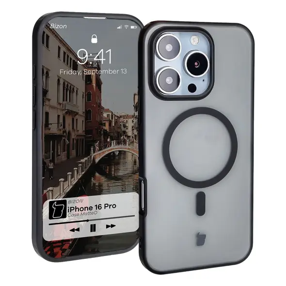 Bizon Case MatteO Apple iPhone 16 Pro transparent with black frame