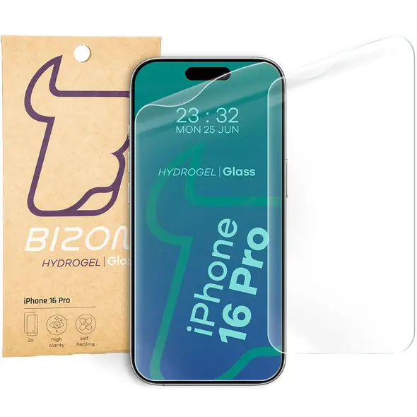 Bizon Glass Hydrogel Front Apple iPhone 16 Pro [2 PACK]