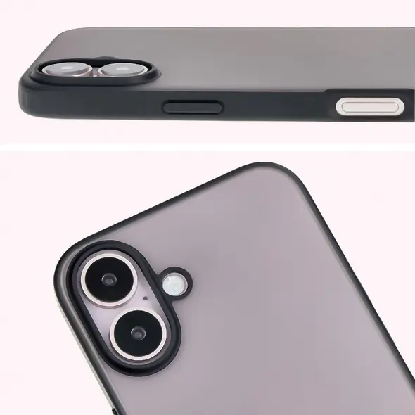 Bizon Case Angelo Apple iPhone 16 smoky with a black frame