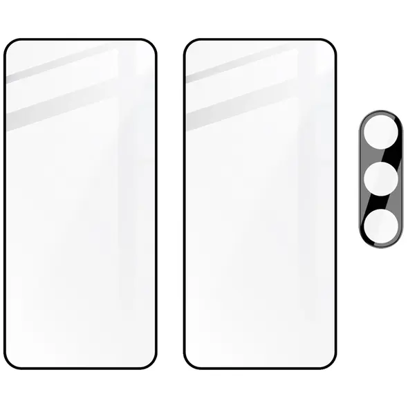 Bizon Edge 2x tempered screen glass with frame + camera glass Samsung Galaxy S24 FE