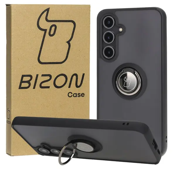 Bizon Case Hybrid Ring Samsung Galaxy S24 FE smoky with a black frame