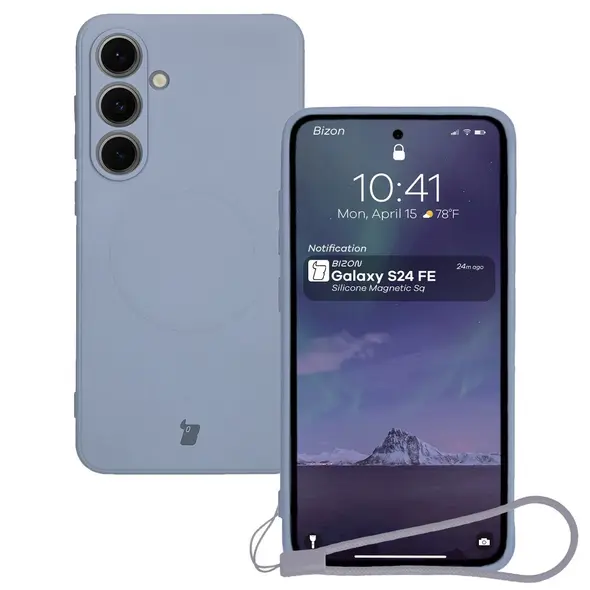 Bizon Case Silicone Magnetic Sq Samsung Galaxy S24 FE grey
