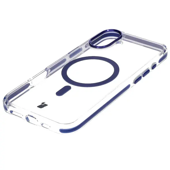 Bizon Case Marco Apple iPhone 16 clear with blue frame