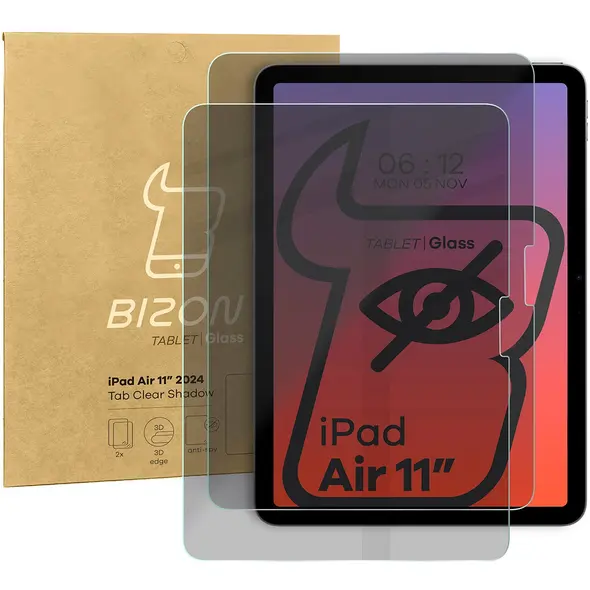 Bizon Glass Tab Clear Shadow Apple iPad Air 11" M2 6 gen. 2024 [2 PACK]