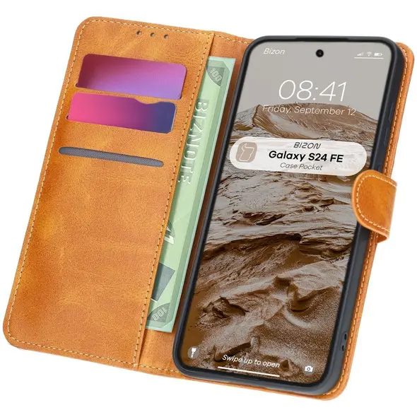 Bizon Case Pocket Samsung Galaxy S24 FE brown